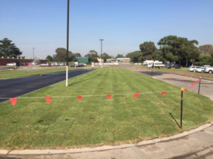 permeable grassed overflow parking areas