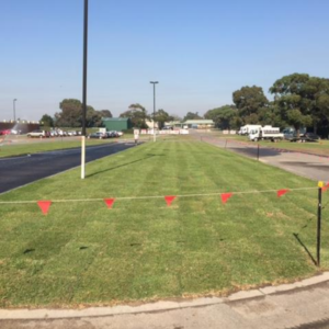 permeable grassed overflow parking areas